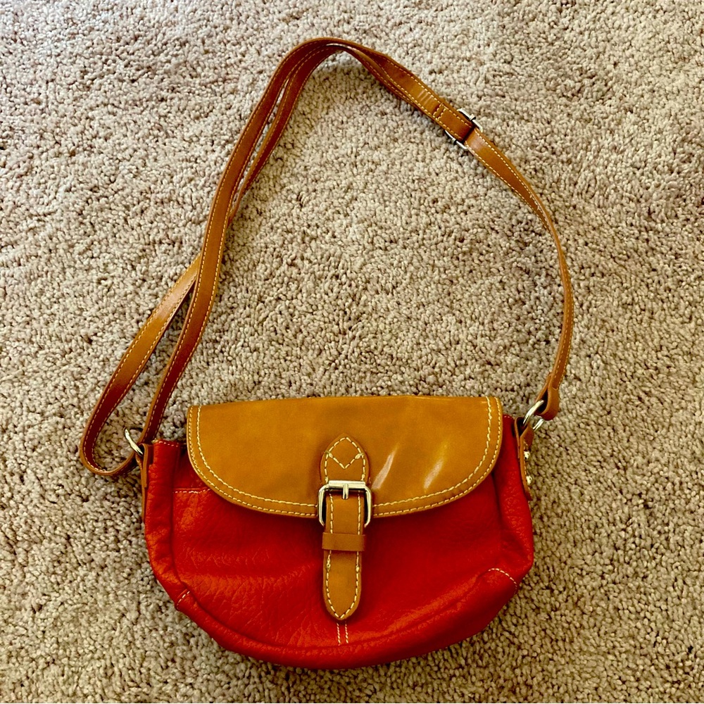 Kelly And Katie brown and dark orange Ladies Small Crossbag/handbag
